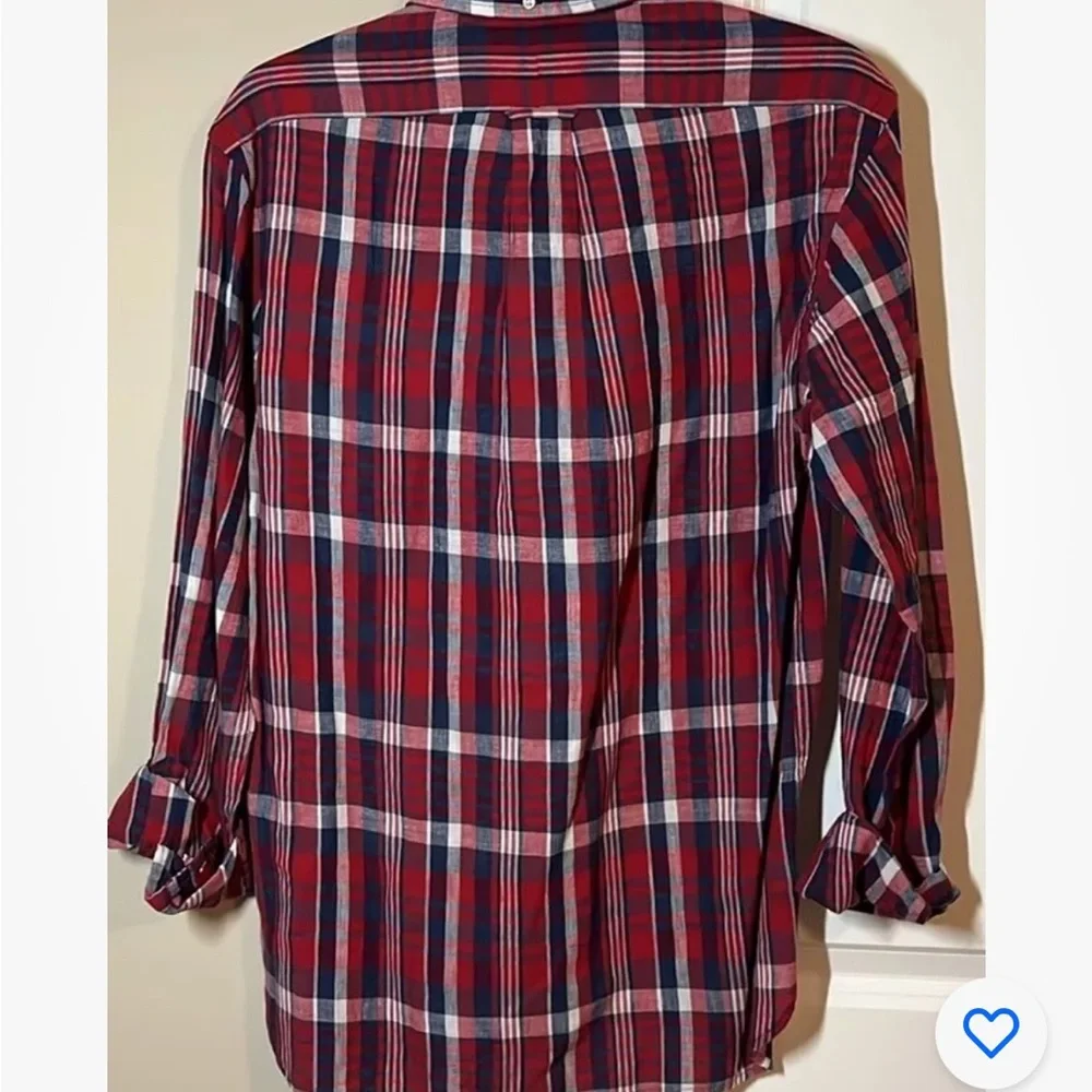 NWT Polo Indigo Authentic Indian Madras Half Button Pullover LS w Pocket Size S - Picture 7 of 7